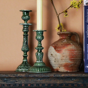 Enamel Candlestick Small - Forest