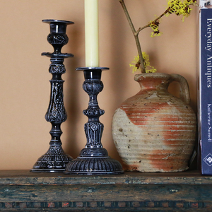 Enamel Candlestick Small - Slate