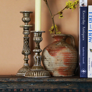 Enamel Candlestick Small - Taupe