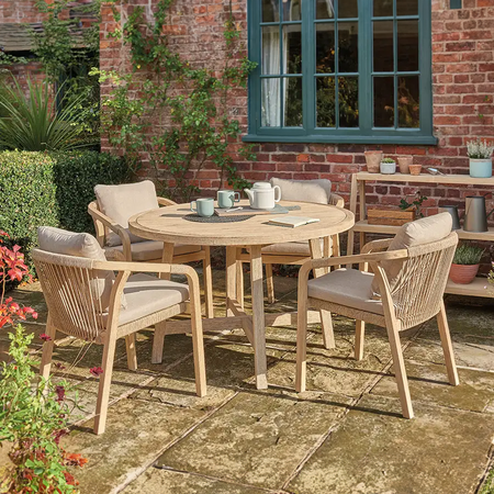 EX-DISPLAY Kettler Cora Rope 4 Seater Round Table Dining Set - 2025 model