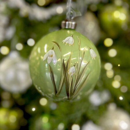 Glass Snowdrop Bauble 10cm