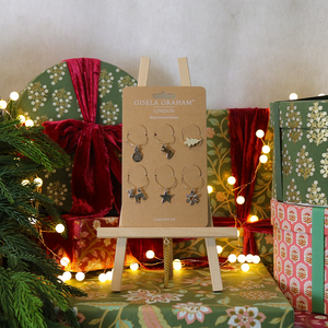 Gold Christmas Symbols Metal Glass Charms Pack of 6