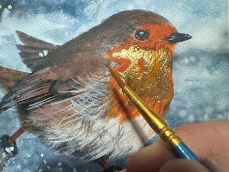 Gold Leaf and Watercolour Christmas Card Workshop - Friday 13th November 2026
