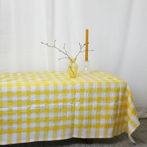 Gold Seersucker Tablecloth 50x90"