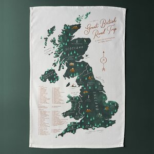 Great British Road Trip Tea Towel by Oldfield Design Co