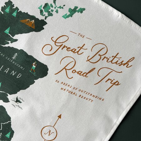 Great British Road Trip Tea Towel by Oldfield Design Co