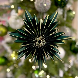 Green Starburst Paper Snowflake Hanging Decoration