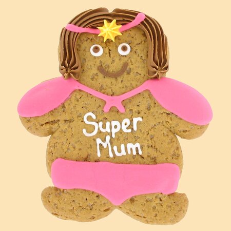 Hand‑Iced “Super Mum” Gingerbread Biscuit