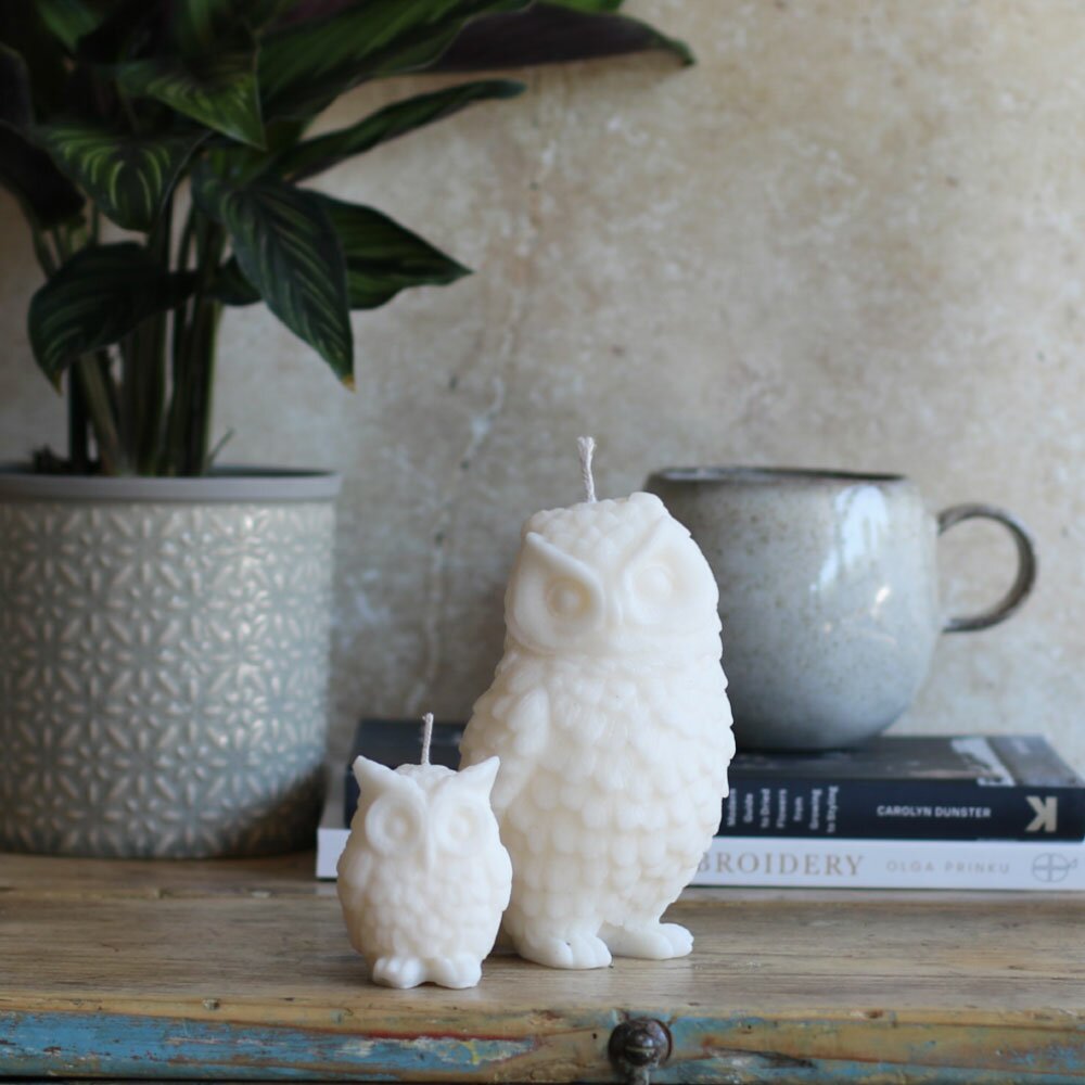 Hanna Home Large Owl Candle Beetham Nurseries