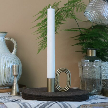 Hanna Home Ribbed Taper Candle