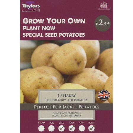 Harry Second Early Seed Potatoes (Pack of 10 Tubers)