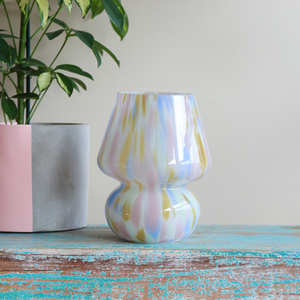 Joyful Portable Lamp in Blue and Rose