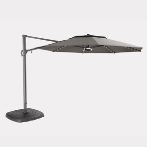 Kettler 3.3m Free Arm Taupe Parasol with LED Lighting & Wireless Speaker