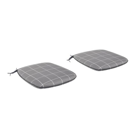 Kettler Cafe Roma Slate Check Seat Pad - set of 2