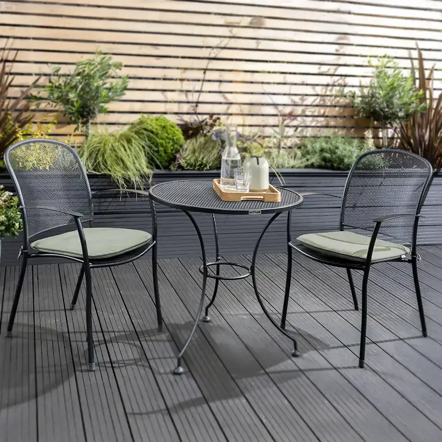 Kettler Caredo 2-Seater Metal Bistro Set - Stone