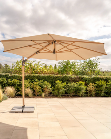Kettler Luna Cantilever 3m Round Parasol in Stone