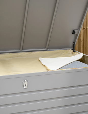 Kettler Pebble Medium Storage Cushion Box Aluminium Open