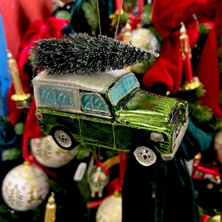 Land Rover Hanging Decoration with Tree in Green