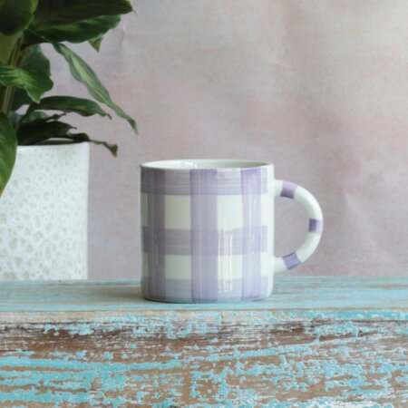 Lilac Gingham Mug