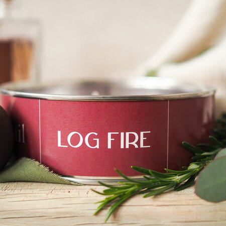 Log Fire Triple Wick Candle
