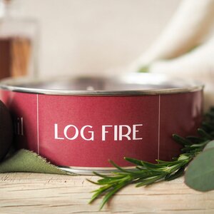 Log Fire Triple Wick Candle