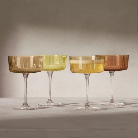 LSA Gems Champagne/Cocktail Glass 230ml Assorted Amber x 4