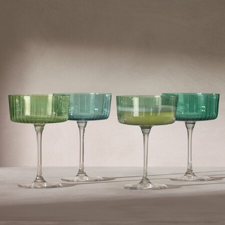 LSA Gems Champagne/Cocktail Glass 230ml Assorted Jade x 4