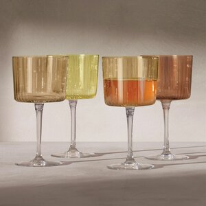 LSA Gems Wine Glass 250ml Assorted Amber x 4