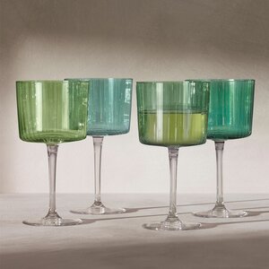 LSA Gems Wine Glass 250ml Assorted Jade x 4