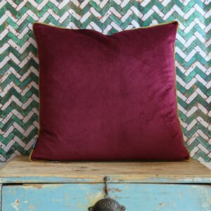 Maroon Moss Velvet Feather Filled Cushion 55x55cm