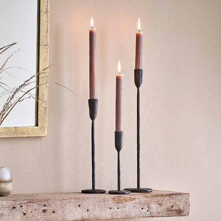 Mbata Large Antique Black Brass Candlestick