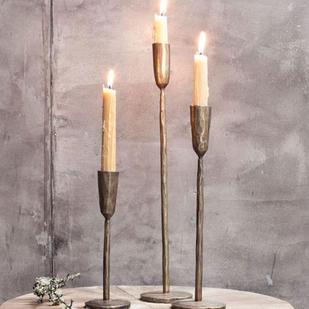 Mbata Large Brass Candlestick