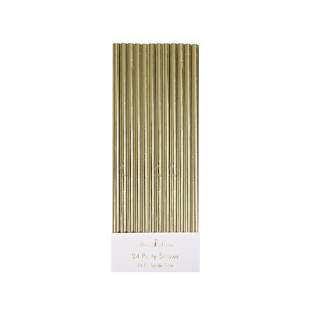 Meri Meri Gold Foil Party Straws x 24