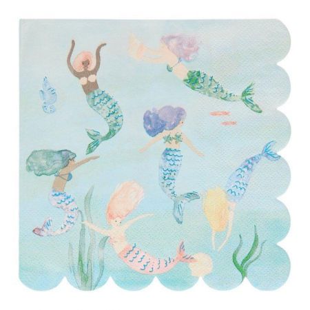 Mermaids Swimming Napkins (set of 16)