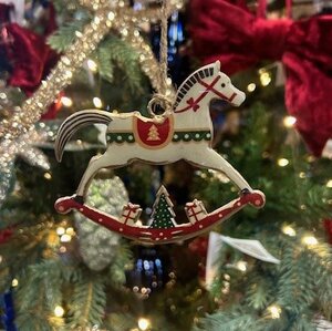 Metal Rocking Horse Hanging Tree Ornament