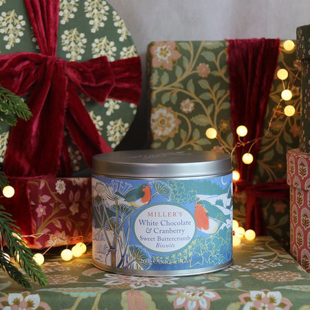Millers White Chocolate and Cranberry Biscuit Tin 200g