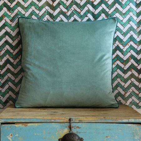 Mineral Teal Velvet Feather Filled Cushion 55x55cm