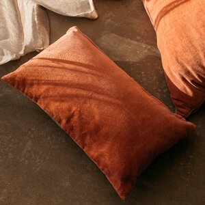 Misi Washed Coral Velvet Cushion 30x50cm