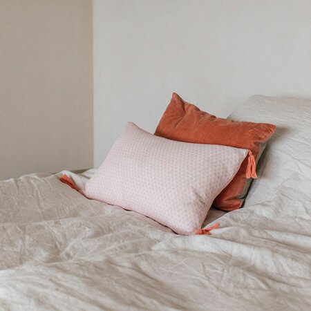 Misi Washed Coral Velvet Cushion 30x50cm