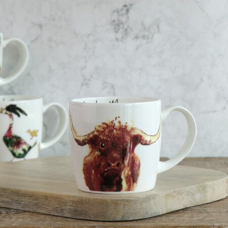Moody Mornings Cow Mug by Anna Wright