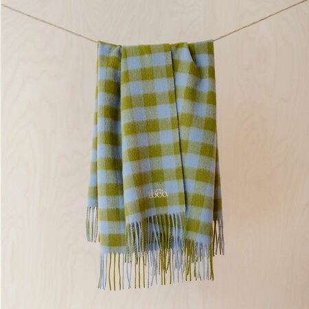 Moss Gingham Super Soft Lambswool Baby Blanket by Tartan Blanket Co.
