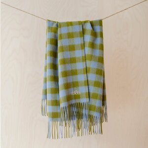 Moss Gingham Super Soft Lambswool Baby Blanket by Tartan Blanket Co.
