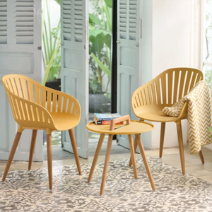 Nassau 50cm Round Coffee Set - Honey Yellow