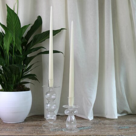 Off White Taper Dinner Candles (Pack of 2)