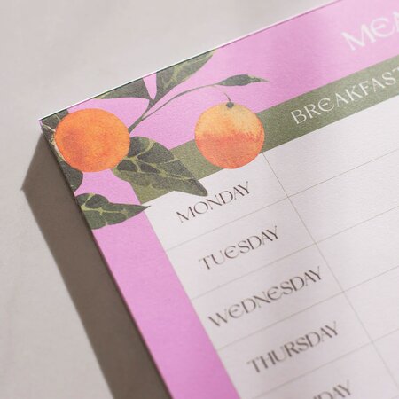 Orangerie A4 Weekly Meal Planner Pad by Once Upon a Tuesday