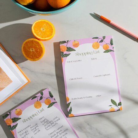 Orangerie A5 Shopping List Pad by Once Upon a Tuesday