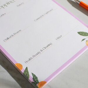 Orangerie A5 Shopping List Pad by Once Upon a Tuesday