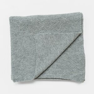 OUBAS Knitwear Hollins British Wool Blanket in Grey