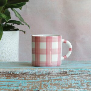 Pink Gingham Mug