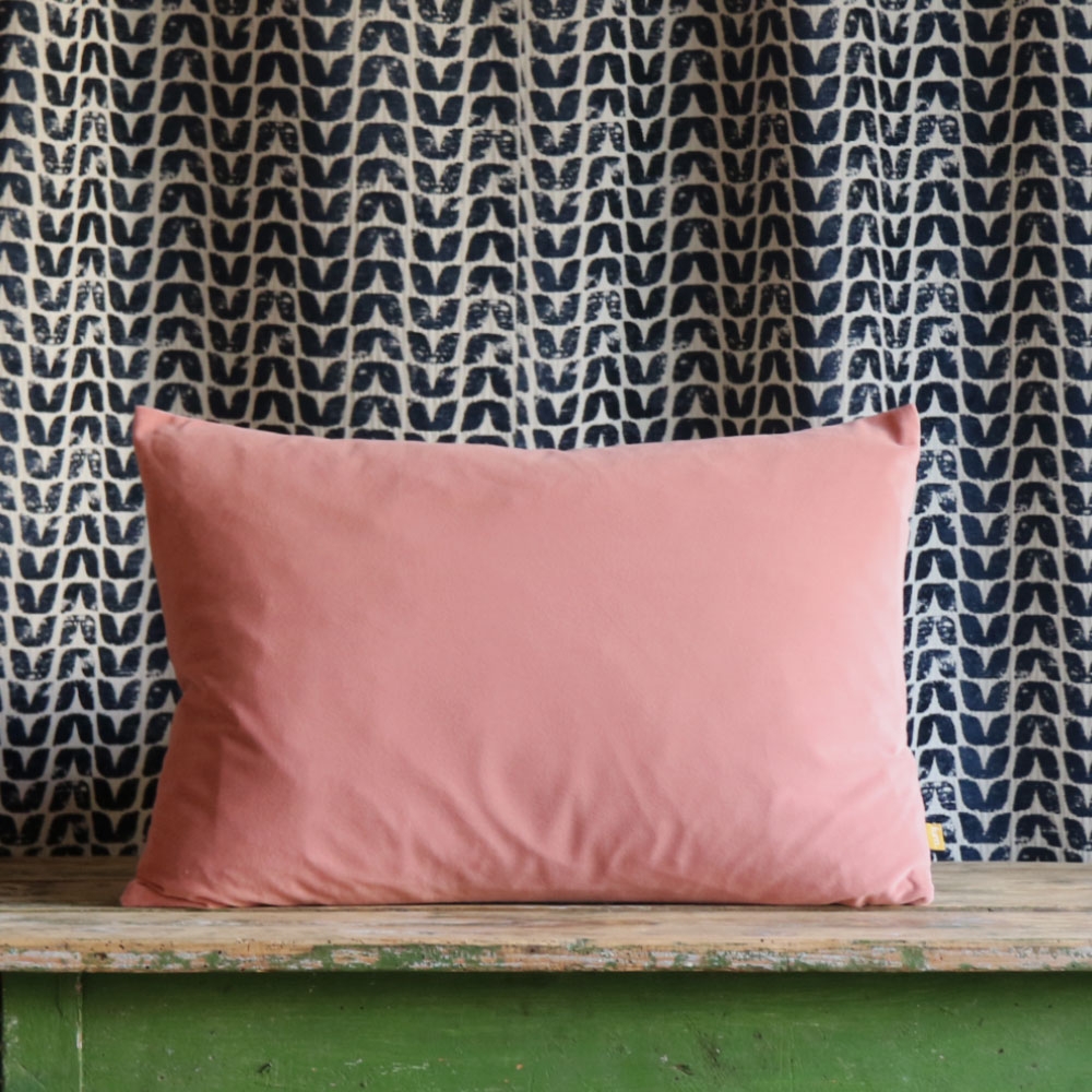 Pink Velvet Feather Filled Cushion 40x60cm Beetham Nurseries